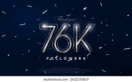 Blue silver design for greeting to 76k followers celebration.