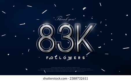 Diseño de plata azul para la celebración de 83 mil seguidores.