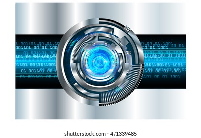 blue silver eye abstract cyber future technology concept background, illustration, circuit. move motion speed. sci-fi. vector, Safety, Closed Padlock on digital