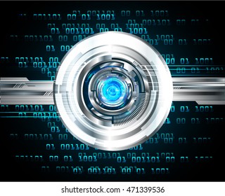 blue silver eye abstract cyber future technology concept background, illustration, circuit. move motion speed. sci-fi. vector, Safety, Closed Padlock on digital