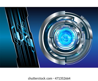 blue silver eye abstract cyber future technology concept background, illustration, circuit. move motion speed. sci-fi. vector, Safety, Closed Padlock on digital