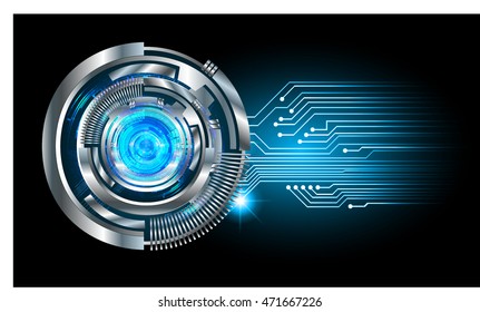 blue silver eye abstract cyber future technology concept background, illustration, circuit. move motion speed. sci-fi. vector, Safety, Closed Padlock on digital