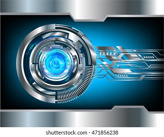 blue silver eye abstract cyber future technology concept background, illustration, circuit. move motion speed. sci-fi. vector, Safety, Closed Padlock on digital