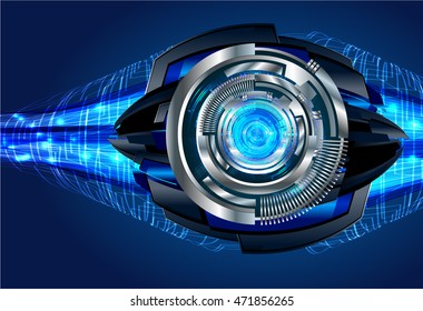 blue silver eye abstract cyber future technology concept background, illustration, circuit. move motion speed. sci-fi. vector, Safety, Closed Padlock on digital