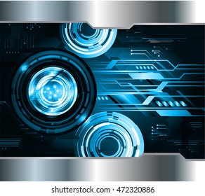 blue silver eye abstract cyber future technology concept background, illustration, circuit. move motion speed. sci-fi. vector, Safety, Closed Padlock on digital. Spark