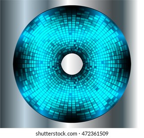 blue silver eye abstract cyber future technology concept background, illustration, circuit. move motion speed. sci-fi. vector, Safety, Closed Padlock on digital. Spark