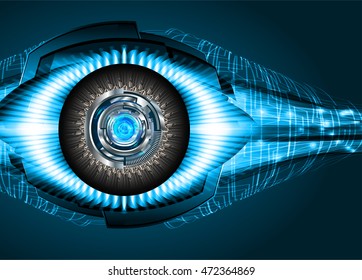 blue silver eye abstract cyber future technology concept background, illustration, circuit. move motion speed. sci-fi. vector, Safety, Closed Padlock on digital. Spark