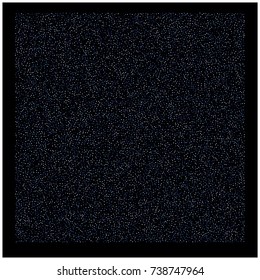 Blue Silver Glitter Snow Confetti on Black. Grainy Festive Border Texture. Party Night Decoration. Christmas, New Year Vector Blue Silver Confetti Background. Abstract Falling Snow. VIP Luxury Glitter
