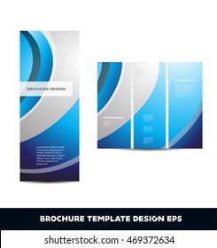 Blue silver grey vector brochure layout design template tri folded 