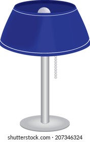 Blue and silver lamp with pull cord switch vector isolated