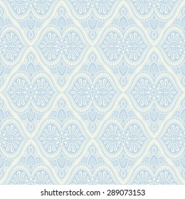 Blue, silver, light baroque vintage seamless striped pattern