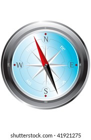 blue and silver metal compass
