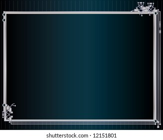 Blue silver metallic frame