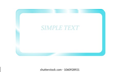 Blue silver metallic shiny radiant frame with overflows, ebbs abstract cosmic magical magical beautiful unusual on a white background and text simple. Vector illustration
