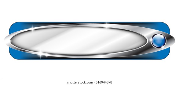 Blue and silver oval background, with space for your text. Vector illustration on transparent background.