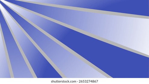 Blauer und silberner Strahl burst Hintergrund mit modernen sauberen Linien in einem dynamischen diagonalen Design.