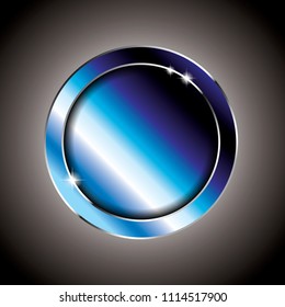Blue and silver round background with a frame, with space for your text. Vector illustration.