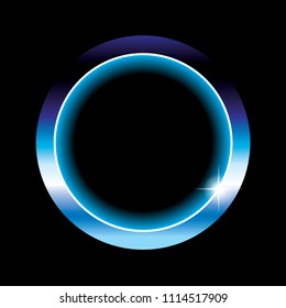 Blue and silver round background with a frame, with space for your text. Vector illustration.