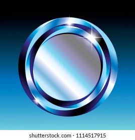 Blue and silver round background with a frame, with space for your text. Vector illustration.