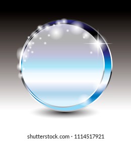 Blue and silver round background with a frame, with space for your text. Vector illustration.