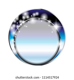 Blue and silver round background with a frame, with space for your text. Vector illustration.