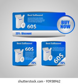 Blue and Silver Software Banner Set