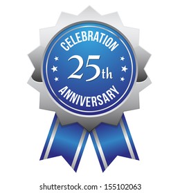 Blue silver twenty-five year anniversary badge