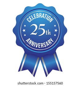 Blue silver twenty-five year anniversary badge