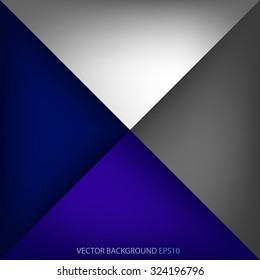 Blue silver vector background triangle dimension overlap paper layer for text design