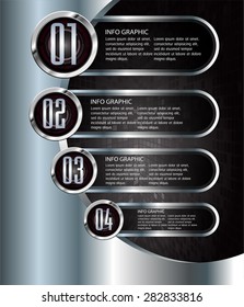 Blue silver Web Design Website Elements Template for graphic internet. text box. label. infographics. metal. number