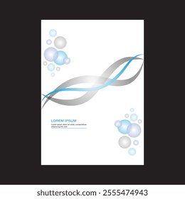 Blue and silver white background Cover design for annual report and business catalog, magazine, flyer or booklet. Brochure template layout.