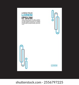 Blue , silver and white design on white  background. A4 size book cover template for annual report, magazine, booklet, proposal, portfolio, brochure, poster