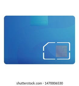 Blue Sim Card Icon Cartoon Blue Stock Vector (royalty Free) 1470006530 