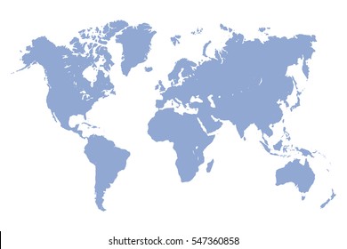 Blue similar world map. World map blank. World map vector. World map flat.