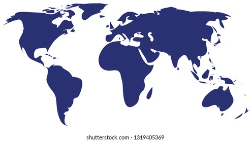 blue simle vector of world map