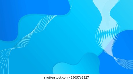Fondo abstracto simple azul con forma de onda y líquido