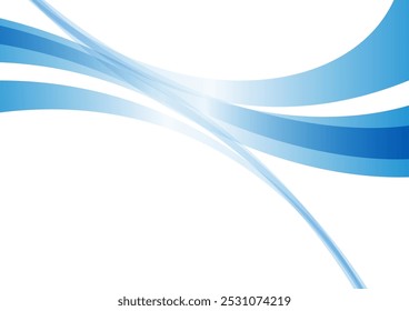 Blue simple abstract curve background, vector illustration