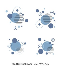 Blue simple abstract geometric hipster pattern design element isolated vector illustration on white background.