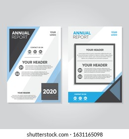 blue simple annual report design template for 2020