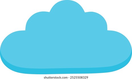 Blue Simple Cloud Shape Set
