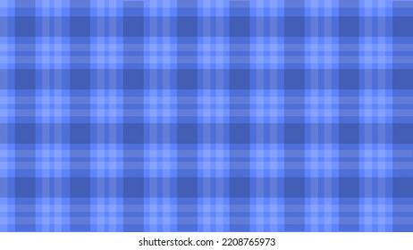 Blue simple cozy plaid texture flannel background vector illustration.