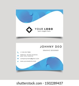 blue simple creative business card design template