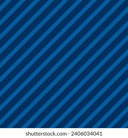 Blue Simple Diagonal Lines, Striped Vector Seamless Pattern. Festive Xmas Wrapping Paper or Scrapbook