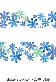 blue simple flower watercolor vector background