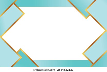Blue Simple Frame With Gradation Gold Design