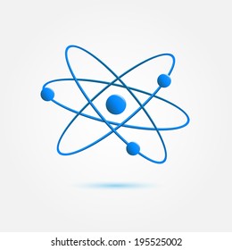 Blue simple molecule icon on a white background