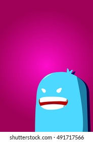blue simple monster illustration 
