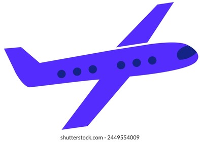 blue simple passenger plane vector illustration