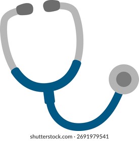 Icono de ilustración de estetoscopio simple azul
