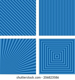 Blue simple striped background set - vector version